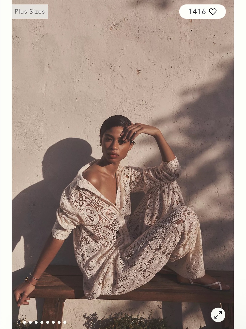 NWOT BLITHE LA Crochet Lace Pants in Soft Cream from Anthropologie